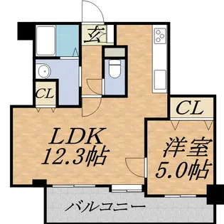 グランルミネ山鼻【0602号室】の間取り