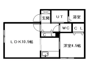 タウンハウス8・9【102号室】の間取り