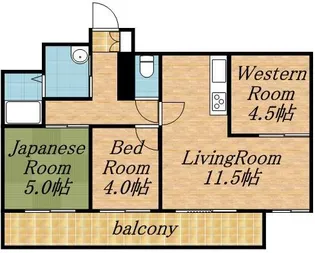 シルキーU6・1【205号室】の間取り