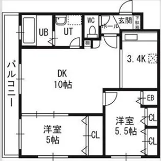 レイラ・ラ・セコンド【00401号室】の間取り