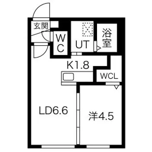 ペシェ北大西【1階】の間取り