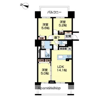 グランファーレ桑園レジェンドスクエア【4階】の間取り