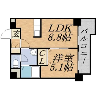 ENSOLEILLE山鼻【5階】の間取り