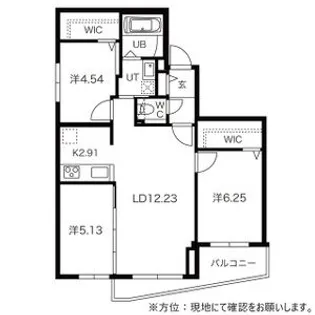 TWINBERRY MARUYAMA PARK(ツインベリーマル【0405号室】の間取り