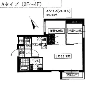 トロワセリーヌ【00401号室】の間取り
