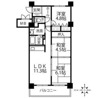 クリオ行啓通参番館【902号室】の間取り