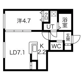 ル・ヌアージュ山鼻南【5階】の間取り
