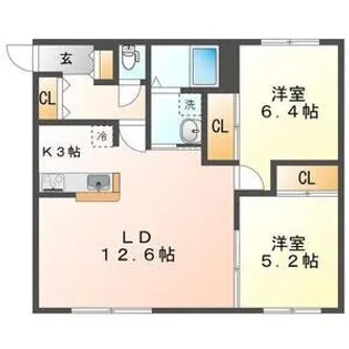 シャイニングWEST FIELD Ⅱ(ウエストフィールドツー)【4階】の間取り