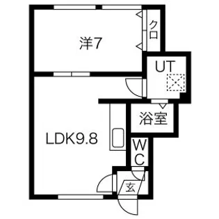 18条パレスA【8号室】の間取り