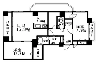クレステージS6W12タワー【12階】の間取り