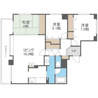 北海道札幌市中央区大通西23丁目【マンション】の間取り