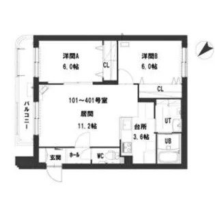 カームシティ821Ⅱ【4階】の間取り