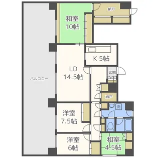 スマートタワー山鼻中央【2階】の間取り