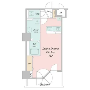 UURコート札幌南三条プレミアタワー【13階】の間取り