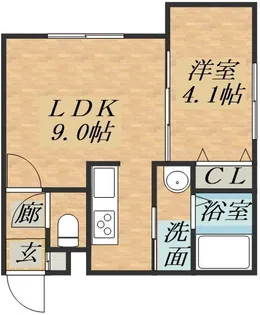 カーザフェリス平岸【303号室】の間取り