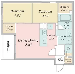 LIVECASA白石【0206号室】の間取り
