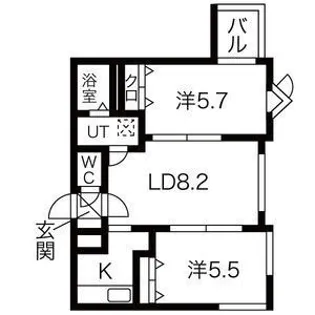THE RESIDENCE PARK KOSAI (旧ヒルズタウ【1階】の間取り