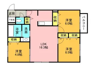 北海道札幌市中央区南十条西16丁目【マンション】の間取り