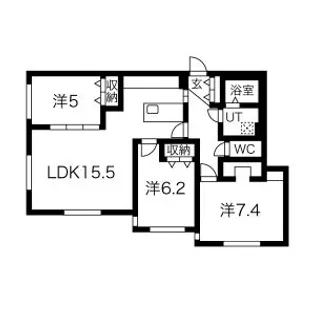 レブニーズ ザ・レジデンス 宮の森【3階】の間取り