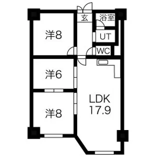 宮の森グランドハイツ【313号室】の間取り