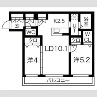 アルファスクエア菊水2条【00405号室】の間取り