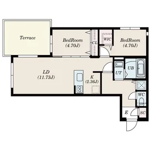 ラクラス大通東【0102号室】の間取り