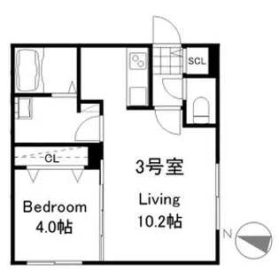 リーサ苗穂駅前【4階】の間取り