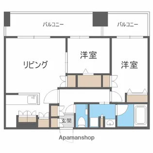 2LDKの間取り画像