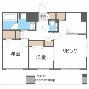 2LDKの間取り画像