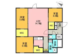 LE CLAIR MINAMIMARUYAMA(ルクレールミナミ【2階】の間取り