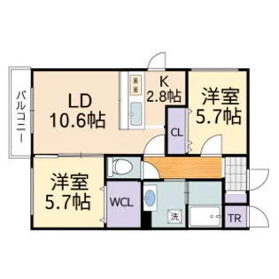 ラピス山の手【4階】の間取り