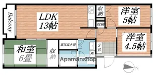 ライオンズマンション円山【4階】の間取り
