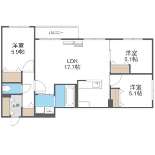 BLUE FOREST【505号室】の間取り
