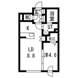 アルファスクエア南5条東【00102号室】の間取り