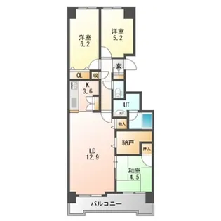 クリーンリバー桑園駅前1号棟【904号室】の間取り