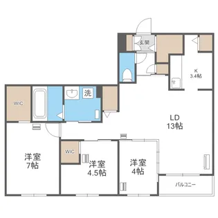 エフュート福住【406号室】の間取り