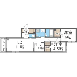 エフュート福住【205号室】の間取り