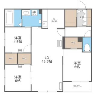 エフュート福住【101号室】の間取り
