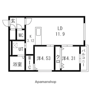 AYA 23【303号室】の間取り