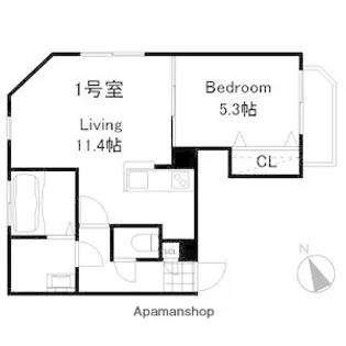 AXISーWILL MISONO STA.【2階】の間取り