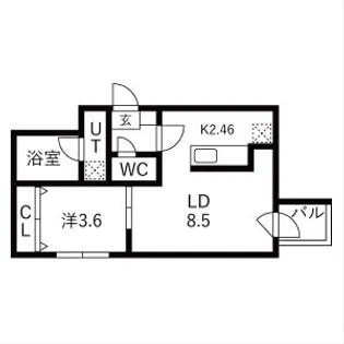 ガーディアン本郷通【2階】の間取り