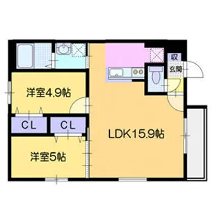 仮)エルプラス中の島【4階】の間取り