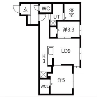 ラグランジュ円山【102号室】の間取り