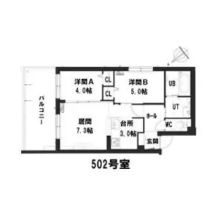 グランメール平和通公園【5階】の間取り