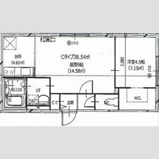 HERO YAMAHANA1【103号室】の間取り