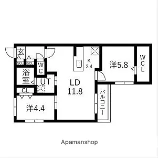 ブランシャールKI(カイ)幌平橋【305号室】の間取り