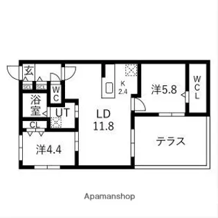 ブランシャールKI(カイ)幌平橋【1階】の間取り