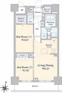 ジュノール札幌植物園【0703号室】の間取り