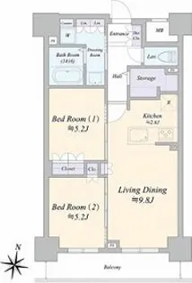 ジュノール札幌植物園【0704号室】の間取り