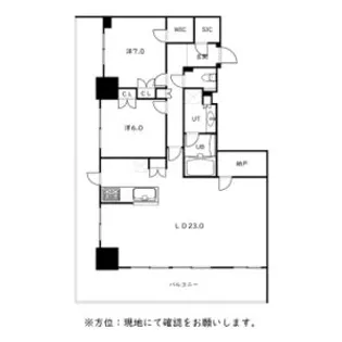 ライオンズタワー札幌 2201号室【2201号室】の間取り